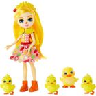 ENCHANTIMALS Collines Fertiles Poupée Dinah 15 cm et la Famille Canard