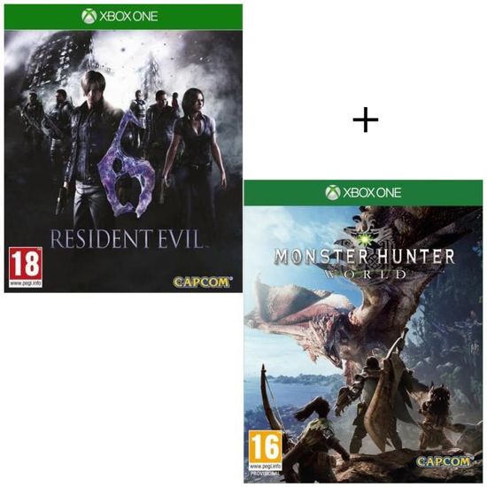 Pack 2 jeux Xbox One : Resident Evil 6 + Monster Hunter World