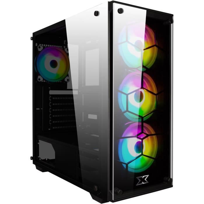 Boîtier PC Moyen Tour Xigmatek Duke - Noir - 4 Ventilateurs RGB - Verre Trempé - Compatible ATX