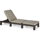 Allibert by KETER - Daytona - bain de soleil - résine imitation rotin tressé - marron - dossier réglable