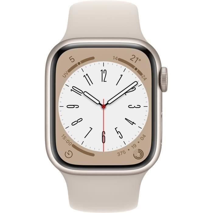 Apple Watch Series 8 GPS - 41mm - Boîtier Starlight Aluminium - Bracelet Starlight Sport Band - Reconditionné - Etat correct Reconditionné - Apple reconditionné disponible sur Cdiscount Seconde Vie