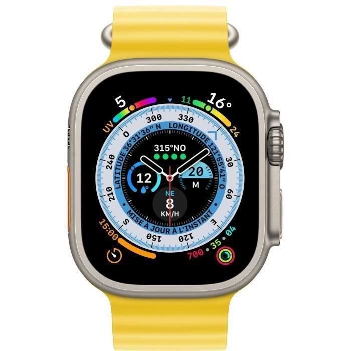 Apple Watch Ultra GPS + Cellular - 49mm - Titanium - Bracelet Yellow Ocean Band - Reconditionné - Etat correct - Apple