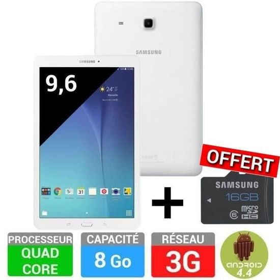 Tablette Tactile - SAMSUNG Galaxy Tab E 8 - 9,6 - RAM 1,5Go - Android 4.4  - Stockage 8Go - WiFi - Noir - Cdiscount Informatique