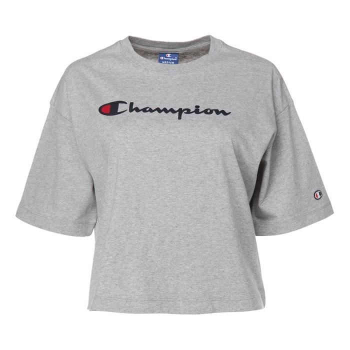 CHAMPION T-shirt manches courtes - Femme - Gris