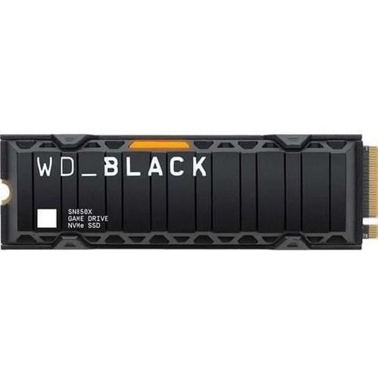 WESTERN DIGITAL Disque dur SN850X - NVME SSD - 1TB interne - Format M2 avec radiateur - Noir