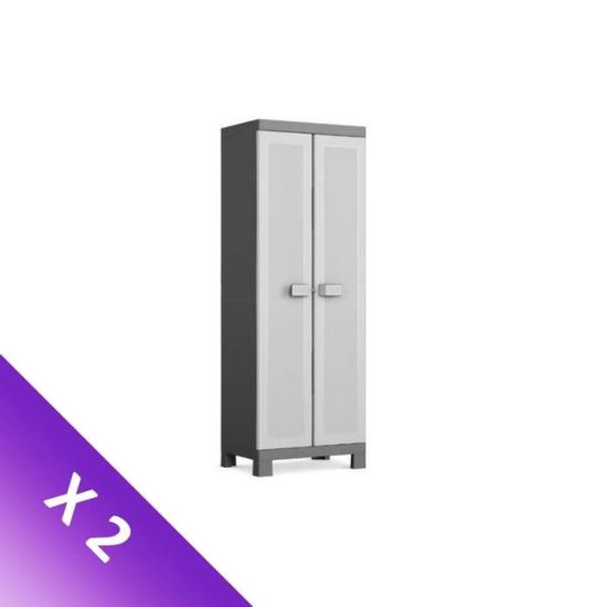 KIS Armoire utilitaire + armoire basse Logico XL 89 x 54 x 182 / 89 x 54 x 93 cm Noir et