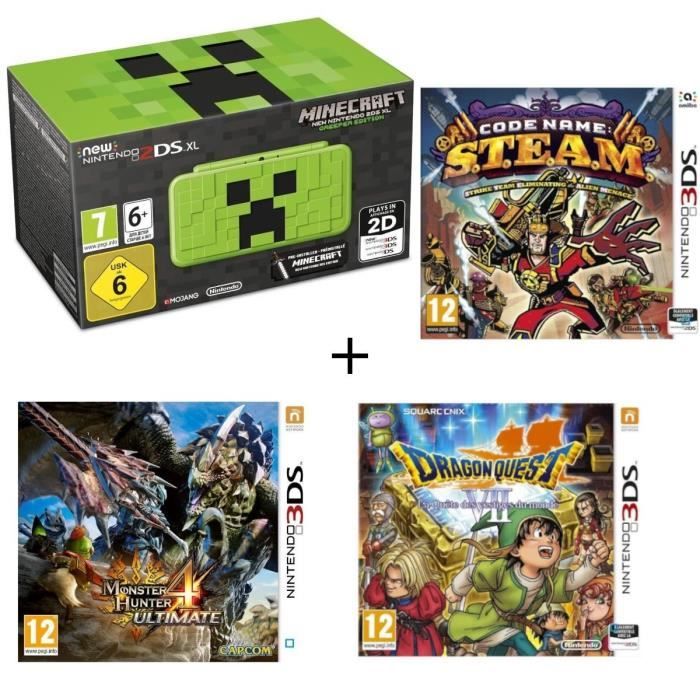 New 2ds Xl Minecraft Creeper Edition Monster Hunter 4 Ultimate Dragon Quest Vii Code Name Steam Cdiscount Jeux Video