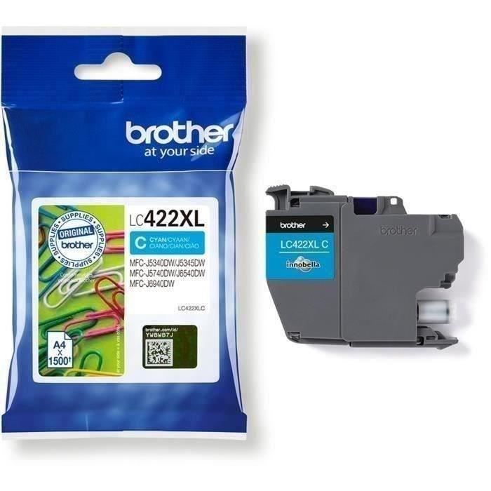 Cartouche LC422XLC - BROTHER - Cyan - 1500 p - Pour Business Smart MFC-J5340DW MFC-J5345DW MFC-J5740DW MFC-J6540DW et
