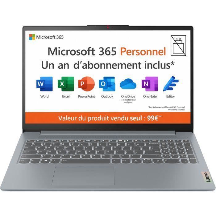 PC Portable LENOVO IdeaPad Slim 3 15AMN8 Windows 11 - 15 FHD TN - Athlon 10 - RAM 8 Go - SSD 128 Go - AZERTY