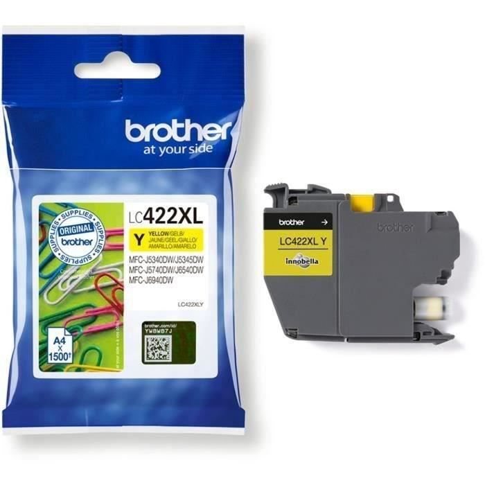 Cartouche LC422XLY - BROTHER - Jaune - 1500p - Pour Business Smart MFC-J5340DW MFC-J5345DW MFC-J5740DW MFC-J6540DW et