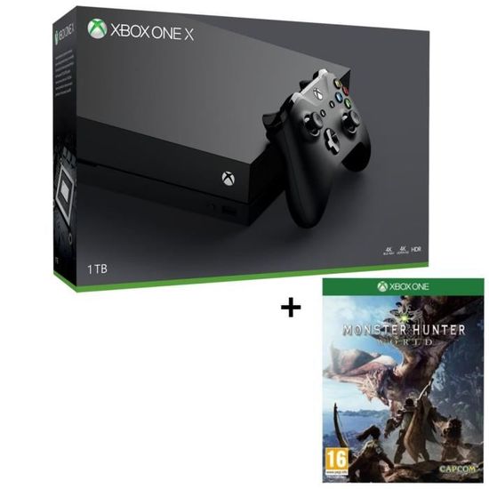 Pack Xbox One X 1 To + Monster Hunter World Jeu Xbox One