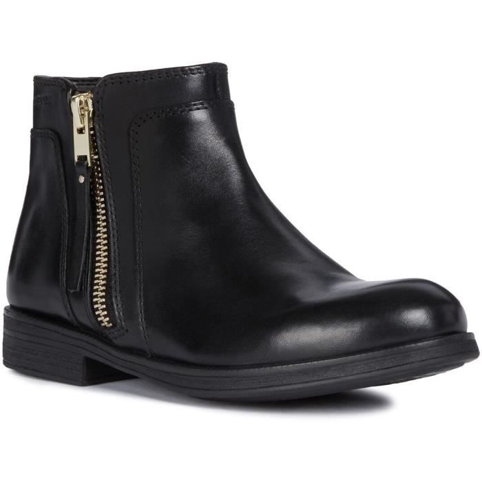 Bottine enfant fille GEOX Agata en daim nubuck noir avec fermeture zip et talon de 1 cm NOIR Cdiscount Chaussures