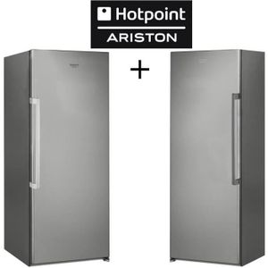 RÉFRIGÉRATEUR CLASSIQUE Pack HOTPOINT -ZHS6 1Q XRD-Réfrigérateur 1 porte-323L-Froid brassé-A+-Silver + ZHU6 F1C XI - Congélateur armoire - 222L