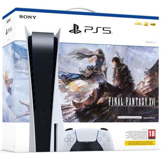 Console PlayStation 5 Standard + Final Fantasy XVI - Sony - Bundle - PS5 - 825 Go - Blanc