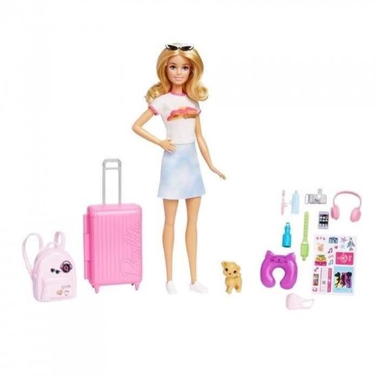 Barbie Hors-Bord Flottant - Bateau Pour 3 Poupées | Avec Gilets, Chiot Et Verres | GRG29