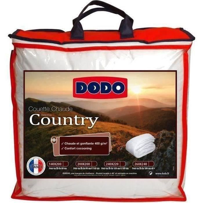 Couette Chaude 400gr/m² - DODO - COUNTRY - 220 x 240 cm - Blanc