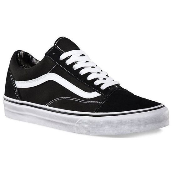 Baskets VANS UA Old Skool Noir/Blanc Mixte - Tige en toile - Talon plat - Lacets