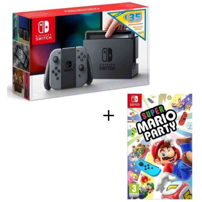 Pack Nintendo Switch Grise Edition Limitée + Super Mario Party + ...