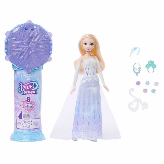 Poupée surprise - DISNEY FROZEN - JJY36 - Elsa Reveal - Sceptre à déverrouiller - 10 accessoires