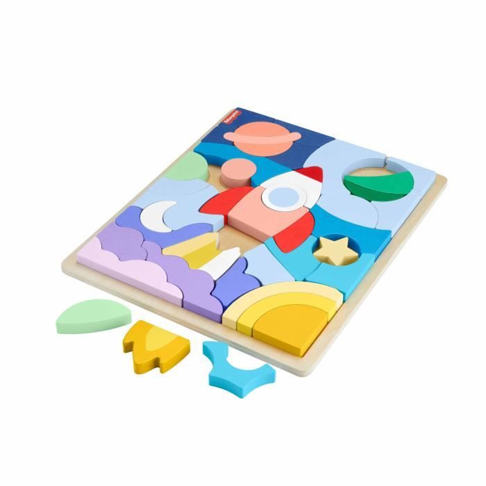 FISHER PRICE Puzzle en Bois ’Espace Puzzle 42 pièces pour les petits Fisher Price HXY42