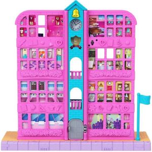 POUPON POLLY POCKET - Ecole Pollyville - Mini-poupée - 7 espaces de jeu - 12 accessoires