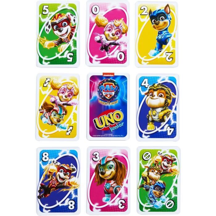 UNO Junior Pat' Patrouille – 3 Niveaux De Difficulté – 2 à 4 Joueurs – Dès 3 Ans – Jeu De Cartes Familial