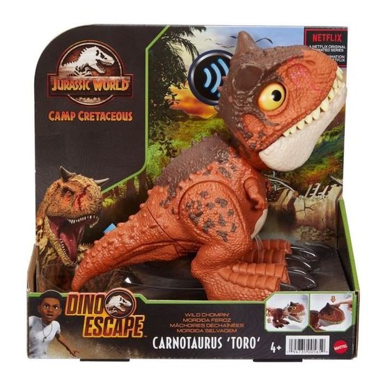 Jurassic World Bebe Carnotaurus Toro Avec Mouvements Actives Par Un Bouton Apparence Realiste Figurine Dinosaure Des 4 Ans Cdiscount Jeux Jouets