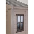 Abri de jardin en résine KETER Sydney 86 - 4,7m² - Beige et marron - Double porte verrouillable - Fenêtre fixe-1