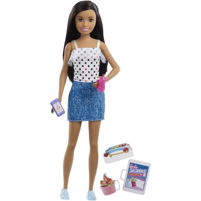 BARBIE Skipper Babysitter Brune Poupee Mannequin FXG92 3 ans et Cdiscount Jeux Jouets
