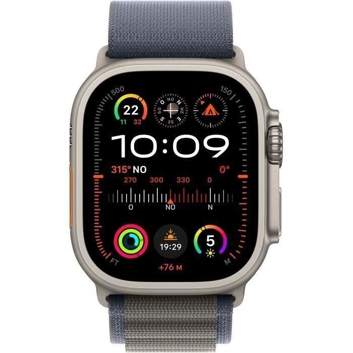 Apple Watch Ultra 2 GPS + Cellular- 49mm - Boîtier Titanium - Bracelet Blue Alpine Loop - Small - Reconditionné - Etat correct - Apple