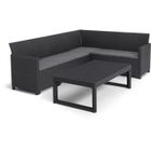 Salon de jardin avec table basse 2 en 1 - en résine - Allibert by KETER - 6 personnes - SanRemo - Gris graphite