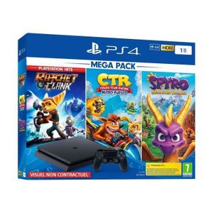 PS4 Slim 1To Black + Crash Team Racing + Spyro Reignited Trilogy + Ratchet & Clank PlayStation Hits PS4 Slim 1To Black + Crash Team Racing + Spyro Reignited Trilogy + Ratchet & Clank PlayStation Hits