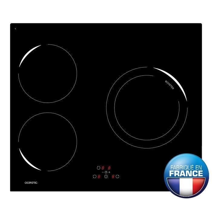 OCEANIC OCEATI3Z1B Table de cuisson à induction3 zones4900WL59xP52cm