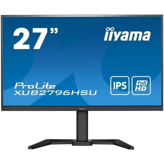 Ecran PC - IIYAMA XUB2796HSU-B5 - 27" FHD - Dalle IPS - 1 ms - 75Hz - HDMI  / DisplayPort / USB - Pied réglable en hauteur