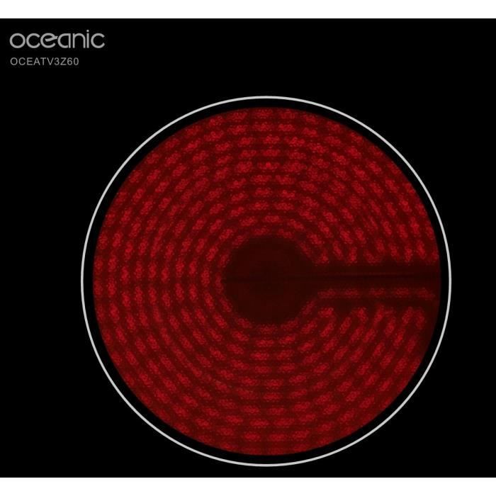 Plaque de cuisson vitrocéramique OCEANIC 3 foyers L56 x P49 cm