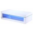 LUZ Table basse avec LED multicolore style contemporain laqué blanc brillant - L 120 x l 60 cm-0