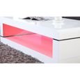 LUZ Table basse avec LED multicolore style contemporain laqué blanc brillant - L 120 x l 60 cm-2