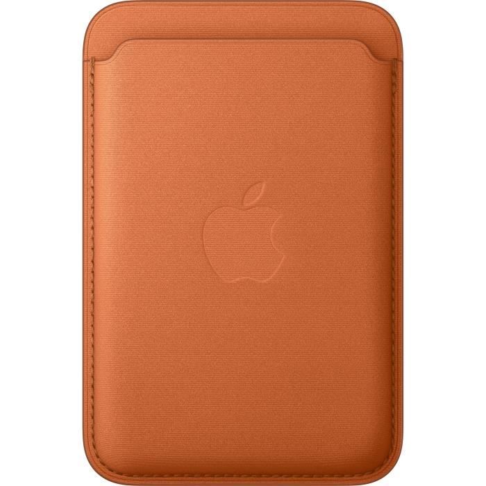 Porte cartes en tissage fin pour iPhone avec MagSafe Roux