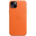 Coque en cuir pour iPhone 14 Plus - Orange-1