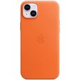 Coque en cuir pour iPhone 14 Plus - Orange-2