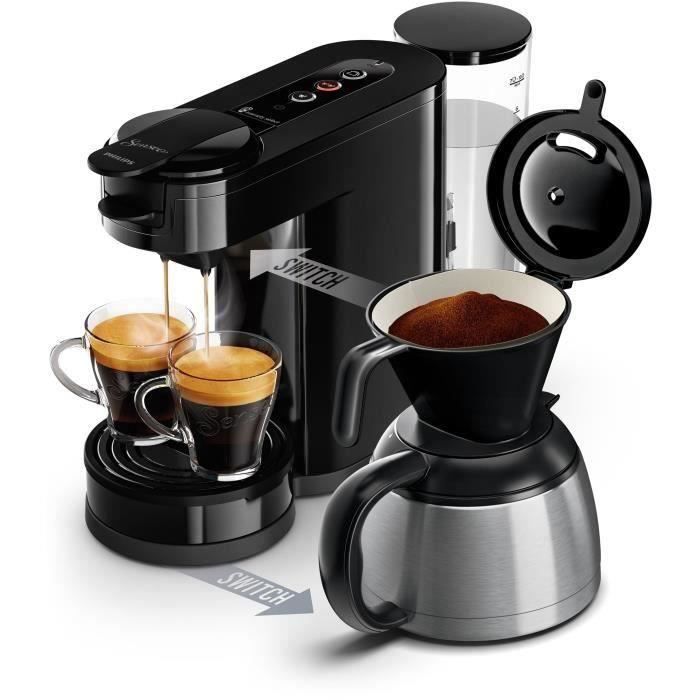 Cafetière à dosette - PHILIPS - SENSEO - HD6592/65 - Switch 2-en-1 dosette & filtre - Noir Cafetière à dosette - PHILIPS - SENSEO - HD6592/65 - Switch 2-en-1 dosette & filtre - Noir