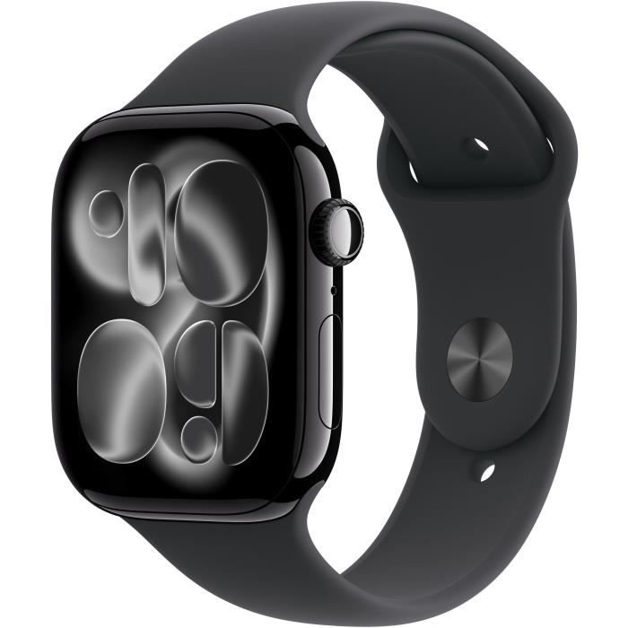 Apple Watch Series 11àGPSà- 46mmà- Boîtier Jet Black Aluminium - Bracelet Black Sport Band - S/M