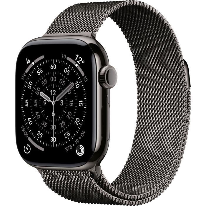 Apple Watch Series 11 GPS + Cellular - 42mm - Boîtier Slate Titanium  - Bracelet Slate Milanese Loop