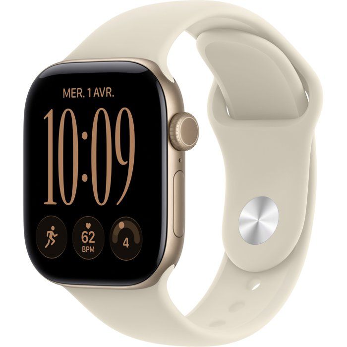 Apple Watch Series 12 GPS + Cellular 42 mm Boîtier en aluminium Or avec Bracelet Sport Sable / - vue 2