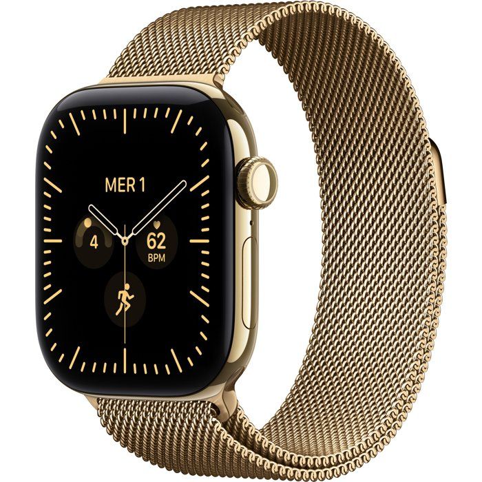 Apple Watch Series 12 GPS + Cellular 42 mm Boîtier en Or radieux avec Boucle milanaise Or radieux