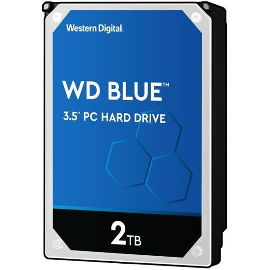 WD Blue™ - Disque dur Interne - 2To - 5 400 tr/min - 3.5" (WD20EZRZ)