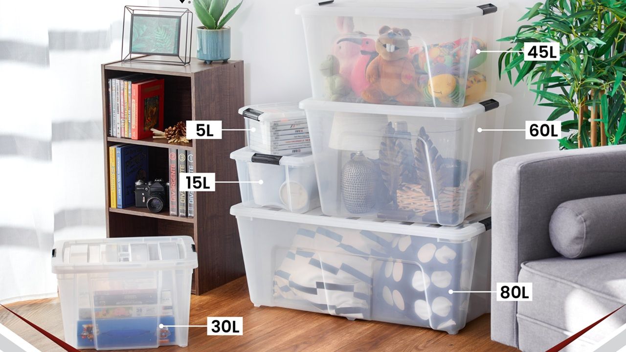 Boîte de rangement plastique avec compartiment amovible
