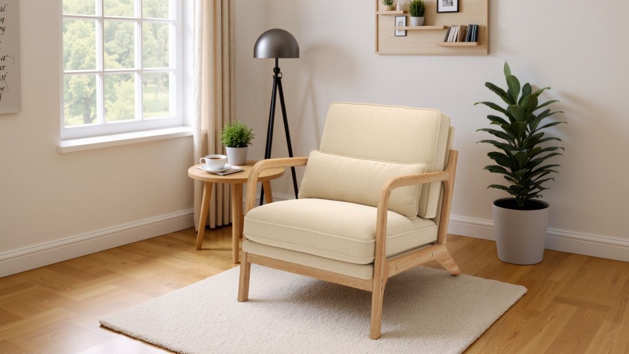 Ensemble Canapé + Fauteuil Relax Mécanique – Cuir Beige Clair – 2 Pièces – Occasion